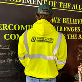 Pullover Hoodie: Safety Yellow w/ Reflective striping